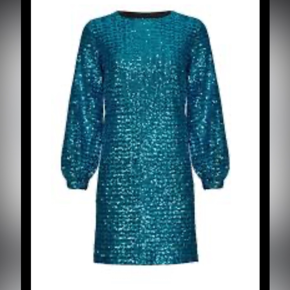Hunter Bell Blue Sequin Shift Dress